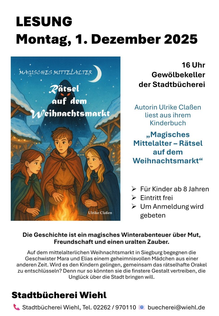 Morgen lese ich in der Wiehler Stadtbücherei vor